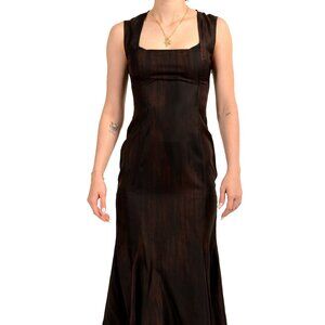 Scuderia Ferrari Women's 100% Printed Silk Sleeveless Dress US L IT 44